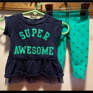 Carters 3m leggings and top